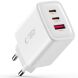 Мережевий зарядний пристрій Tech-Protect Network Charger GaN 65W (2Type-C + USB) - White
