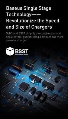 Сетевое зарядное устройство Baseus GaN3 Pro Desktop Fast Charger 2U+2C (100W) CCGP000101 - Black