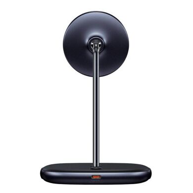 Беспроводное зарядное устройство Baseus Swan 2-in-1 Wireless Magnetic Charging Bracket (20W) + кабель USB to Type-C (3A, 1m) WXSW-B01 - Black