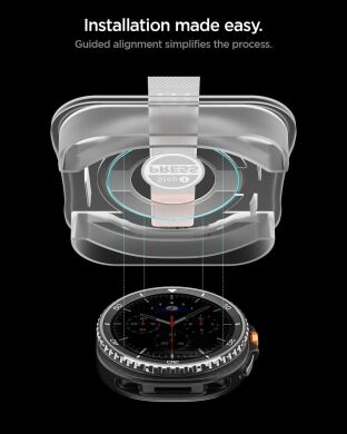Комплект защитных стекол Spigen (SGP) Glas.tR EZ Fit для Samsung Galaxy Watch 8 Classic (AGL09877) - Clear