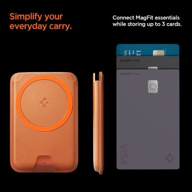 Кардхолдер Spigen Valentinus 3 Cards (MagFit+) AFA11340 - Mettalic Orange