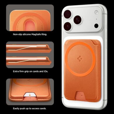 Кардхолдер Spigen Valentinus 3 Cards (MagFit+) AFA11340 - Mettalic Orange