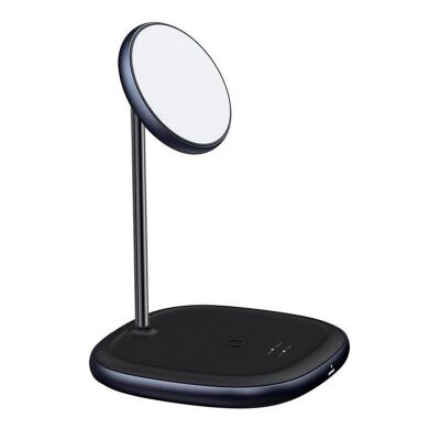 Беспроводное зарядное устройство Baseus Swan 2-in-1 Wireless Magnetic Charging Bracket (20W) + кабель USB to Type-C (3A, 1m) WXSW-B01 - Black