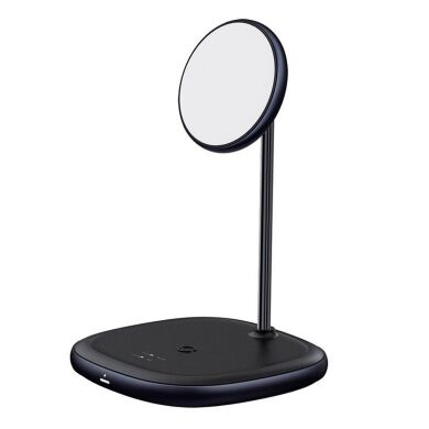 Беспроводное зарядное устройство Baseus Swan 2-in-1 Wireless Magnetic Charging Bracket (20W) + кабель USB to Type-C (3A, 1m) WXSW-B01 - Black