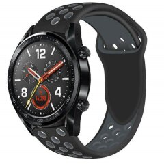 Ремешок Deexe Dual Color для часов с шириной крепления 22 мм - Black / Grey