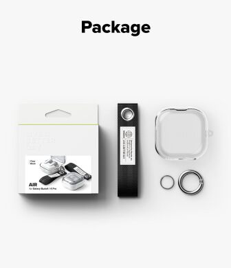 Захисний чохол Ringke Air (FH) для Samsung Galaxy Buds 4 / Buds 4 Pro (8800328818903) - Clear Black