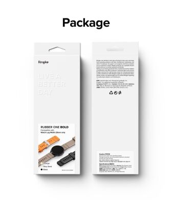 Ремінець Ringke Rubber One Bold для годинників з шириною кріплення 20мм (8809919305174) - Black