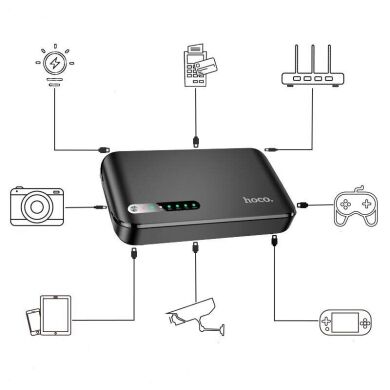 Портативный источник питания для роутера Hoco DB62 UPS 5-12V/18W (20000mAh) - Black