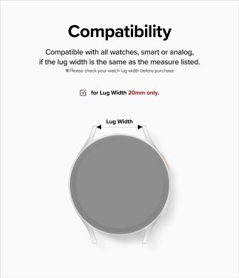 Ремінець Ringke Rubber One Bold для годинників з шириною кріплення 20мм (8809919305174) - Black