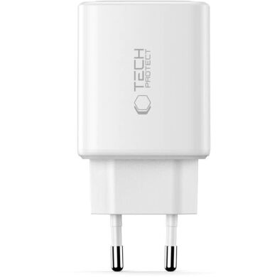 Мережевий зарядний пристрій Tech-Protect Network Charger GaN 65W (2Type-C + USB) - White