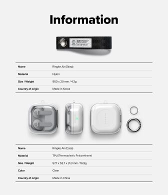 Захисний чохол Ringke Air (FH) для Samsung Galaxy Buds 4 / Buds 4 Pro (8800328818903) - Clear Black