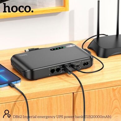 Портативне джерело живлення для роутера Hoco DB62 UPS 5-12V/18W (20000mAh) - Black