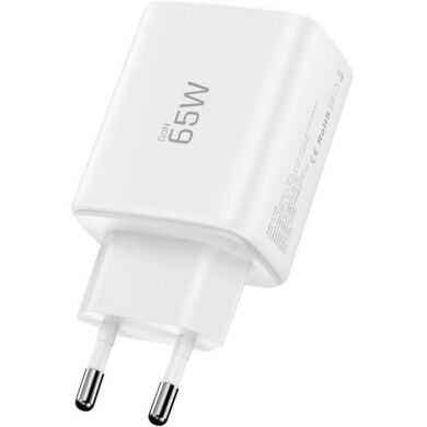 Мережевий зарядний пристрій Tech-Protect Network Charger GaN 65W (2Type-C + USB) - White