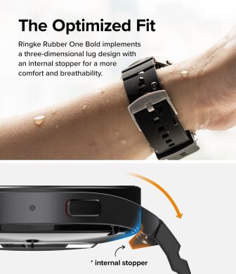 Ремінець Ringke Rubber One Bold для годинників з шириною кріплення 20мм (8809919305174) - Black