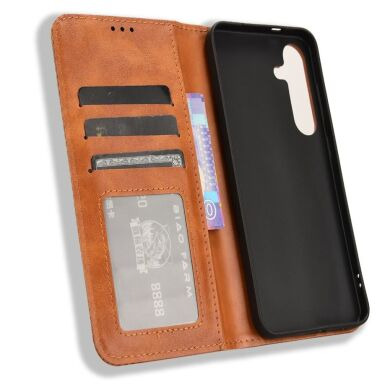 Чехол Deexe Retro Style для Samsung Galaxy S25 FE (S731) - Brown