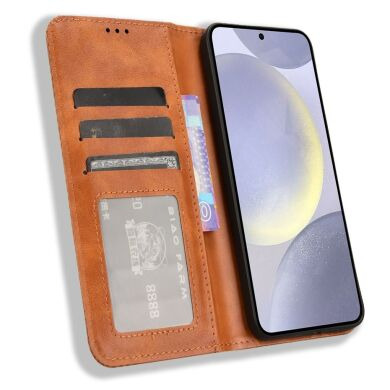 Чехол Deexe Retro Style для Samsung Galaxy S25 FE (S731) - Brown