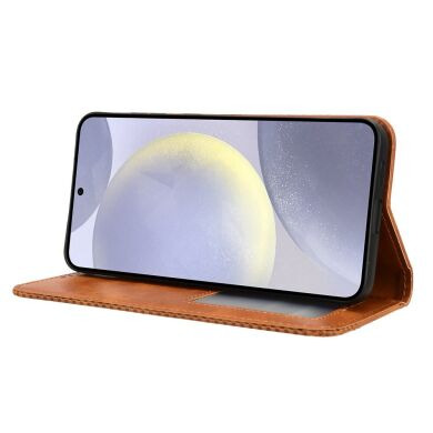 Чехол Deexe Retro Style для Samsung Galaxy S25 FE (S731) - Brown
