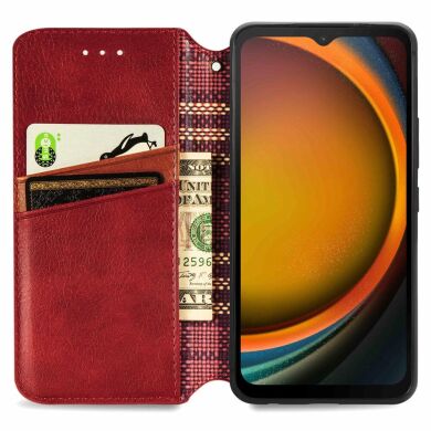 Чохол Deexe Rhombus Wallet для Samsung Galaxy Xcover 7 (G556) - Red