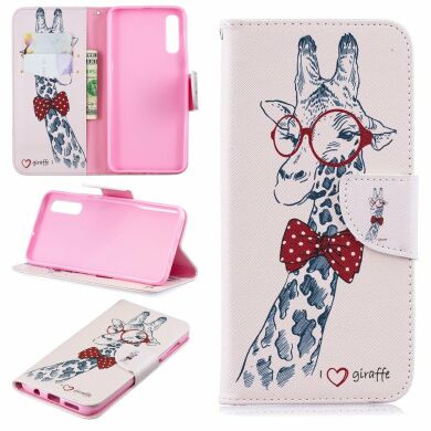 Чохол-книжка Deexe Color Wallet для Samsung Galaxy A50 (A505) / A30s (A307) / A50s (A507) - Giraffe Wearing Glasses