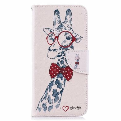 Чехол-книжка Deexe Color Wallet для Samsung Galaxy A50 (A505) / A30s (A307) / A50s (A507) - Giraffe Wearing Glasses