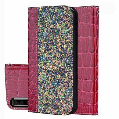 Чохол-книжка Deexe Glittery Crocodile для Samsung Galaxy A50 (A505) / A30s (A307) / A50s (A507) - Red