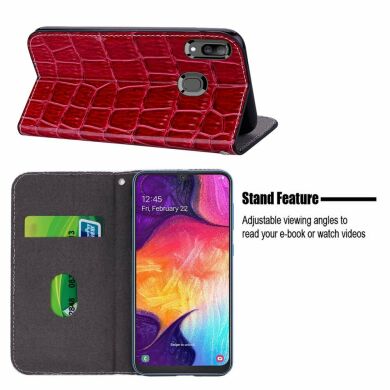Чохол-книжка Deexe Glittery Crocodile для Samsung Galaxy A50 (A505) / A30s (A307) / A50s (A507) - Red