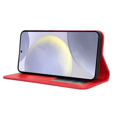 Чехол-книжка Deexe Retro Style для Samsung Galaxy S26 FE - Red