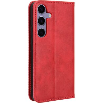 Чехол-книжка Deexe Retro Style для Samsung Galaxy S26 FE - Red