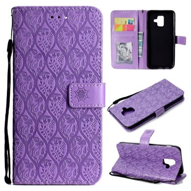 Чехол UniCase Leaf Wallet для Samsung Galaxy A6 2018 (A600) - Purple