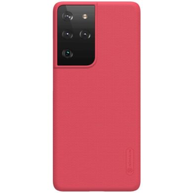 Пластиковый чехол NILLKIN Frosted Shield для Samsung Galaxy S21 Ultra - Red