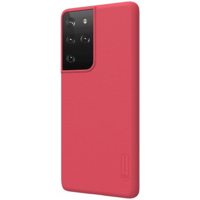 Пластиковый чехол NILLKIN Frosted Shield для Samsung Galaxy S21 Ultra - Red