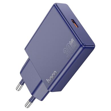 Сетевое зарядное устройство Hoco N45 Biscuit PD30W+QC3.0 + кабель Type-C to Lightning - Titanium Blue