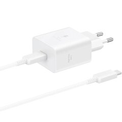 Сетевое зарядное устройство Samsung Compact Power Adapter 45W + кабель Type-C to Type-C (EP-T4511XWEGEU) - White
