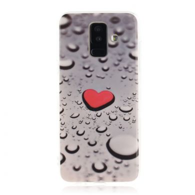 Силиконовый (TPU) чехол Deexe Life Style для Samsung Galaxy A6+ 2018 (A605) - Red Heart and Raindrop