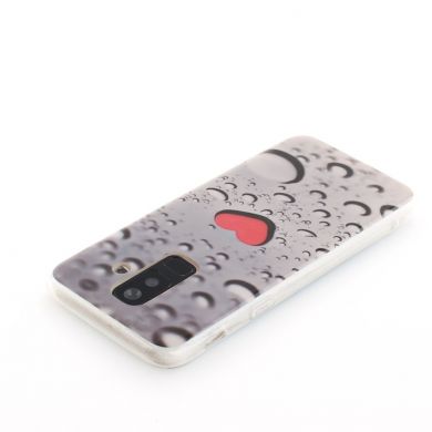 Силиконовый (TPU) чехол Deexe Life Style для Samsung Galaxy A6+ 2018 (A605) - Red Heart and Raindrop