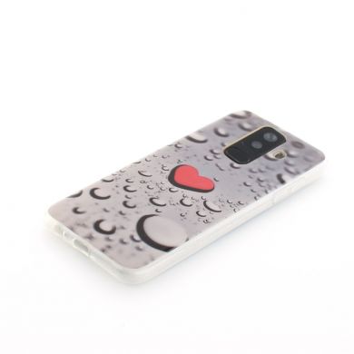 Силиконовый (TPU) чехол Deexe Life Style для Samsung Galaxy A6+ 2018 (A605) - Red Heart and Raindrop