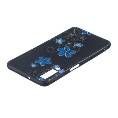 Силиконовый (TPU) чехол Deexe Life Style для Samsung Galaxy A7 2018 (A750) - Blue Flower