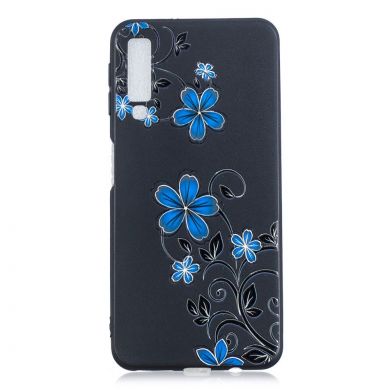 Силиконовый (TPU) чехол Deexe Life Style для Samsung Galaxy A7 2018 (A750) - Blue Flower