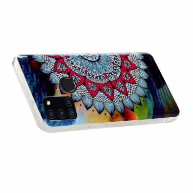 Силиконовый (TPU) чехол Deexe LumiCase для Samsung Galaxy A21s (A217) - Flower Pattern