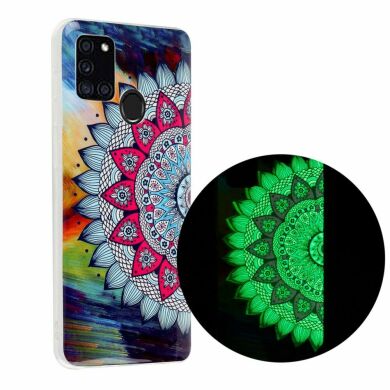Силиконовый (TPU) чехол Deexe LumiCase для Samsung Galaxy A21s (A217) - Flower Pattern