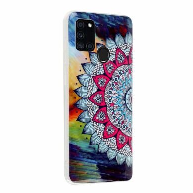 Силиконовый (TPU) чехол Deexe LumiCase для Samsung Galaxy A21s (A217) - Flower Pattern