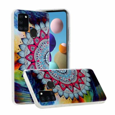 Силиконовый (TPU) чехол Deexe LumiCase для Samsung Galaxy A21s (A217) - Flower Pattern