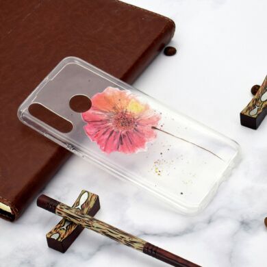 Силиконовый (TPU) чехол Deexe Pretty Glossy для Samsung Galaxy A20s (A207) - Flower