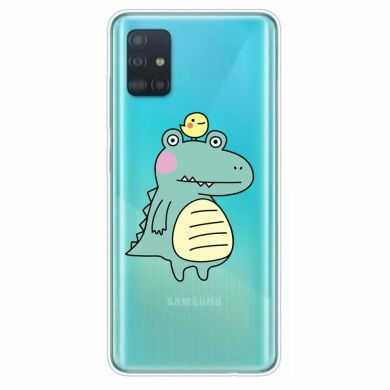 Силіконовий (TPU) чохол Deexe Pretty Glossy для Samsung Galaxy A51 (А515) - Shy Dinosaur