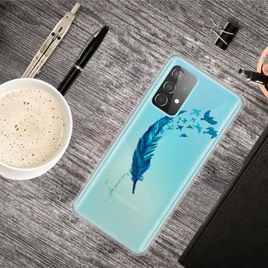 Силиконовый (TPU) чехол Deexe Pretty Glossy для Samsung Galaxy A73 (A736) - Blue Feather