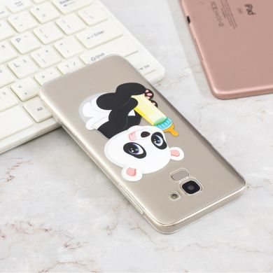 Силіконовий (TPU) чохол Deexe Pretty Glossy для Samsung Galaxy J6 2018 (J600), Panda Holding a Bottle