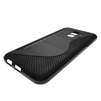 Силиконовый (TPU) чехол Deexe S Line для Samsung Galaxy A6+ 2018 (A605) - Black