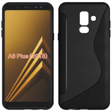 Силиконовый (TPU) чехол Deexe S Line для Samsung Galaxy A6+ 2018 (A605) - Black