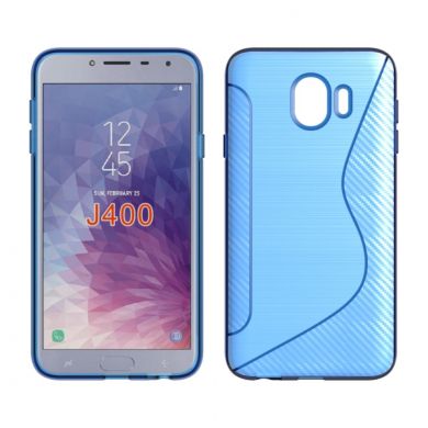 Силиконовый (TPU) чехол Deexe S Line для Samsung Galaxy J4 2018 (J400) - Light Blue