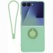 Силиконовый (TPU) чехол с кольцом Deexe Color Shell (FF) для Samsung Galaxy Flip 8 - Mint Green. Фото 1 из 5